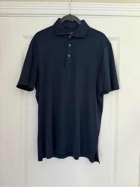Men's Fedeli Navy Short-Sleeve Polo Shirt